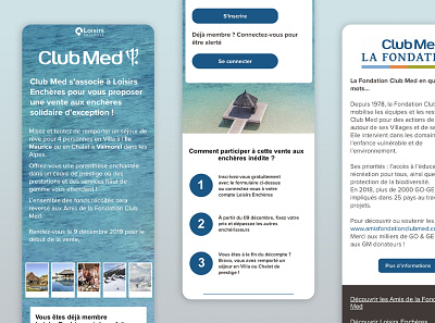 UI Design - Club Med x Loisirs Enchères adobe app branding design flat identity ui ux web website