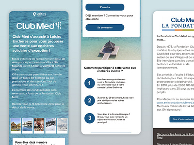 UI Design - Club Med x Loisirs Enchères