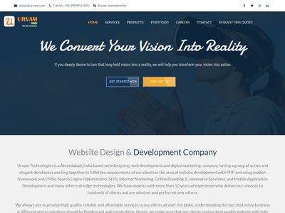 Newly Designed Website Lauch - Urvam Technologies web design web development website designing