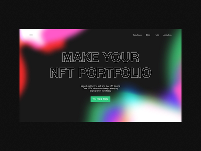 Home page for NFT site app clean color composition dark darktheme design ecommerce gradient homepage landing landingpage nft screen ui user userinterface ux uxui web