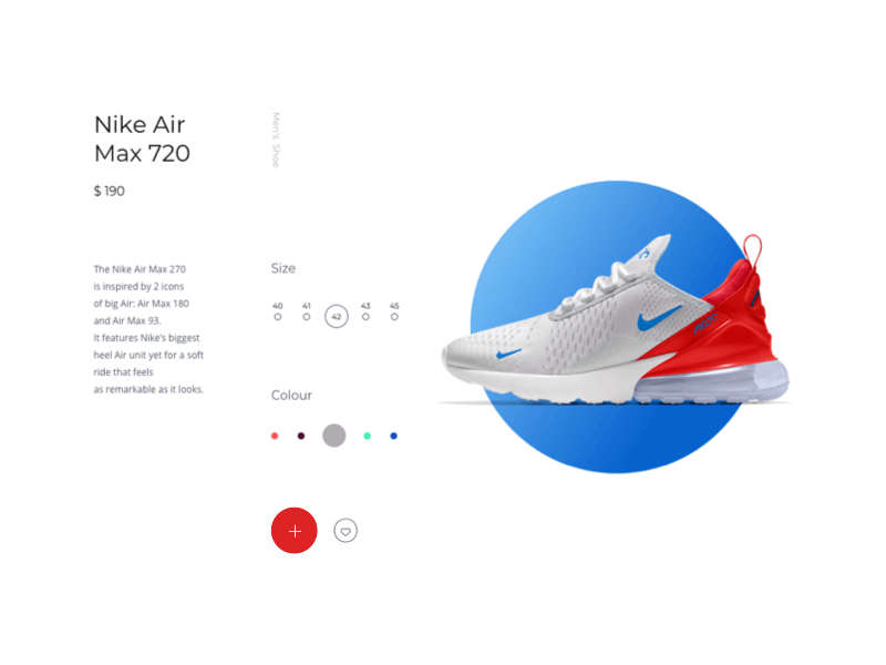 Card item animation art branding design microinteraction nike nike air snickers sport trainers ui uidesign