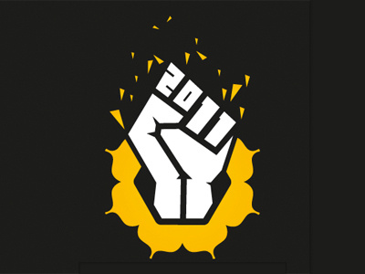 Fronteers fist black fist fronteers illustration shirt white yellow