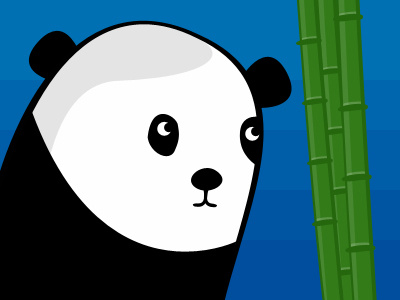 Hungry Panda bamboo blue green illustration panda yummy