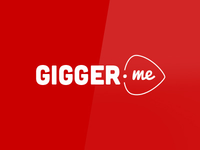 Gigger.me logo logo music plectrum red type