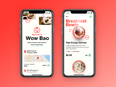 Wow Bao 🍜 app asian bao chinese clean ios restaurant ui wow bao
