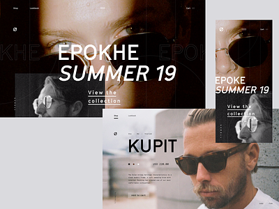 Ephoke.co branding ecommerce landing page mobile online store sunglass sunglasses typograpghy ui uidesign website
