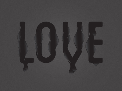 Love black drip love type typography