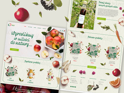 website shop Fabryka Soków design food illustration juice packaging shop typography ui ux vector web design website website design