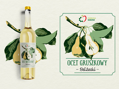 Ocet gruszkowy-label branding design food illustration label label design label packaging packaging typogaphy vector