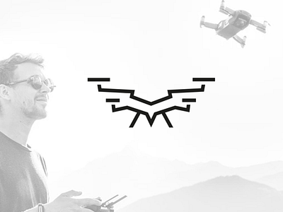 Polska szkoła dronów drone eagle icon logo vector