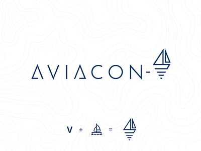 Aviacon-V (3 proposition) boat branding design graphic design illustration letter logo ocean sea typography v vector yacht