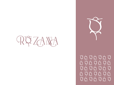 Rozanna- logo of the restaurant-hotel branding design flowers graphic design hotel logo o retsaurant rose typography vector