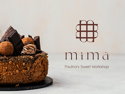 MIMA- Paulina's Sweet Workshop bakery cake coffee shop letter m logo mark typography vector