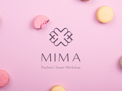 MIMA- Paulina's Sweet Workshop bakery cake cake bakery coffee shop confectionery letter m logo mark sweet typography vector