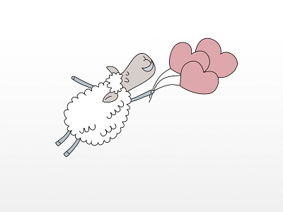 Enamored Sheep character character design illustration light sheep vector vector illustration