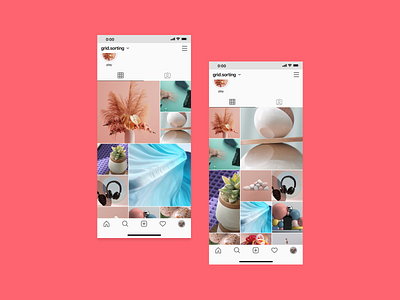 Instagram grid sorting 2 app appdesign design figma grid grid sorting instagram interaction iphone layout profile profile page social ui ux
