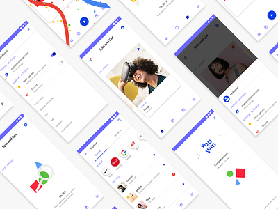 Spin and Get animation app appdesign color fun game google illustration interaction material design materialdesign stickers ui ux webdesig