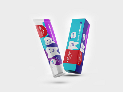 illustration Colgate toothpaste art branding design graphic design illustrate illustration packaging print toothpaste vector