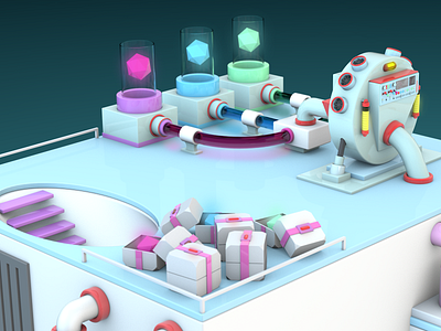 Defragmentation Area - Scene 01 - 3d abstract academiacriativaonline artist begins c4d cinema4d cinema4dart colorfull colors design illustration isometric isometric art machines mini machine model motion design shot studying