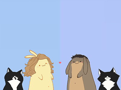 We are cat home illustration