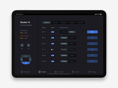 Stadium light control system / Timetable