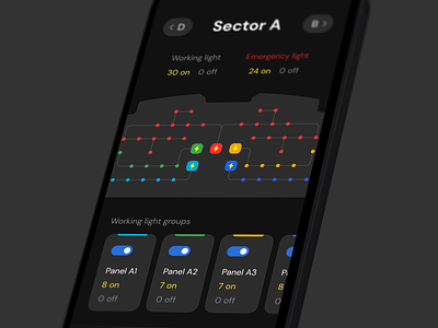 Stadium light control system mobile App UX UI Design