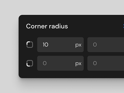 Corner radius control