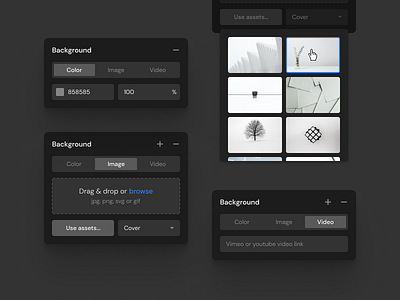 Background control for the no-code visual builder