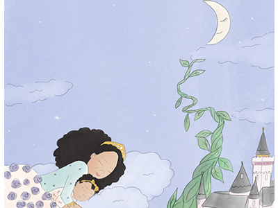 Sweet Dreams children color illustration