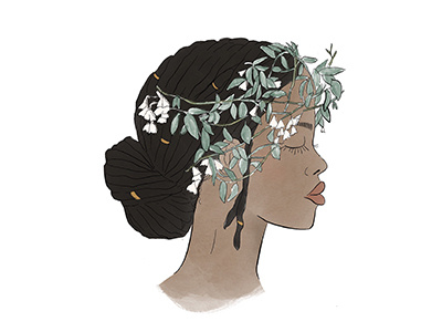 Crowned beauty portrait women illustration