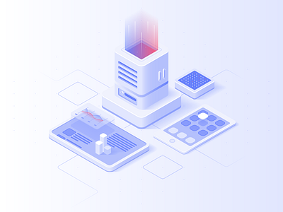 Development agency isometric illustration