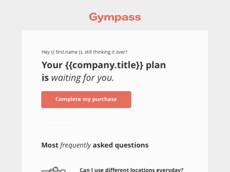 Transactional Email - Abandoned Cart - Gympass abandoned cart design email email capture email design fitness fitness app gym gym app gympass transactional transactional email ui deisgn ux ui