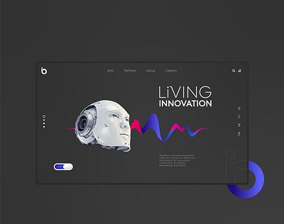 iBot Web Design Dark Mode art design illustration illustrator minimal ui ux vector web website