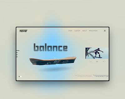 Hover Board Web Design Light Mode branding design illustration illustrator minimal ui ux vector web website