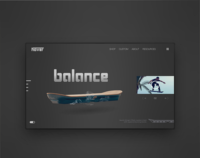 Hover Board Web Design Dark Mode branding design illustration illustrator minimal ui ux vector web website