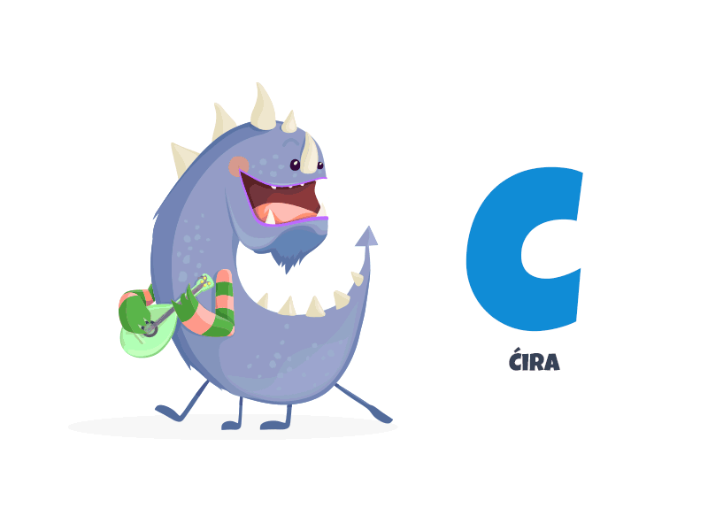 Ciao Monsters app illustration letters monsters