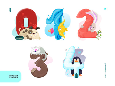 All the numbers (and animals) / part one / adobe animals illustration illustrator numbers
