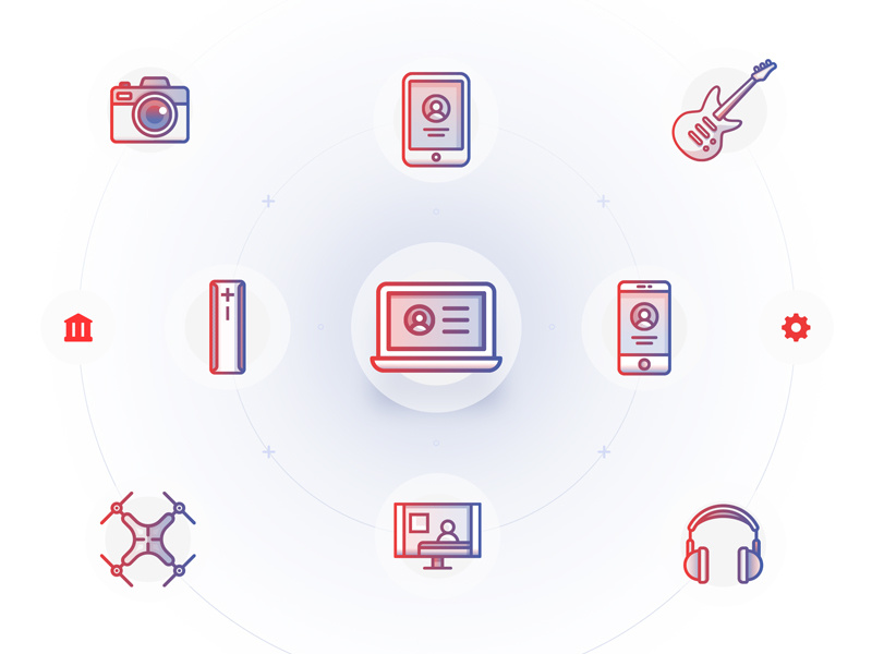 Flink - Education flow - Icon set adobe gadgets icons illustration illustrator