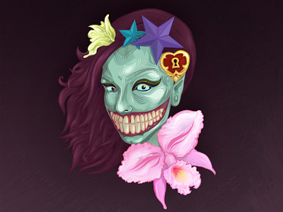 Zombie Gurl adobe character halloween party haloween illustration illustrator spooky tattoo vector zombie