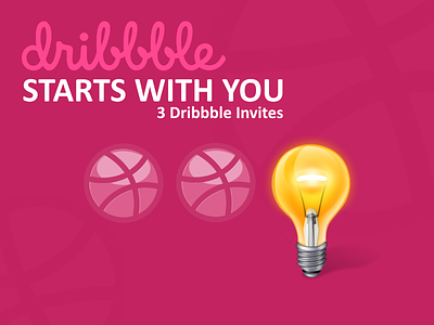 3 Dribbble Invites design designer invite web