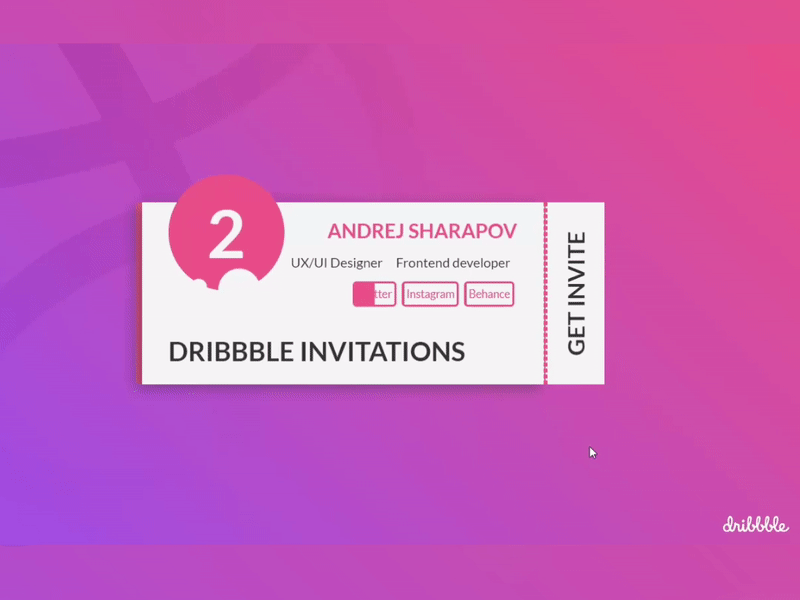 2 Dribbble Invites animation branding draft dribbble giveaway identity illustration invitation invite lettering motion