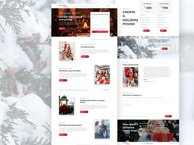 Christmas agency "Ho-Ho-Ho" branding clear design concept design landing landing page ui uidesign ux webdesign website