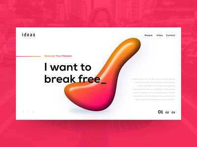 I want to break free - brave colorful landing 2019 trend art blot brave clear colorfull design gradient ideas illustration landing slider stain web website