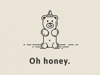 Honey bear bear greeting card honey linear