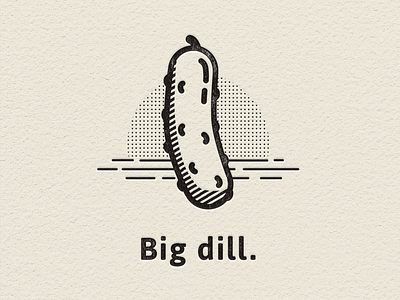 Pickle dill greeting card linear pickle