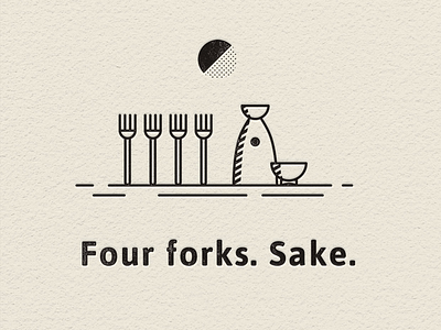 Forks sake. fork greeting card linear sake