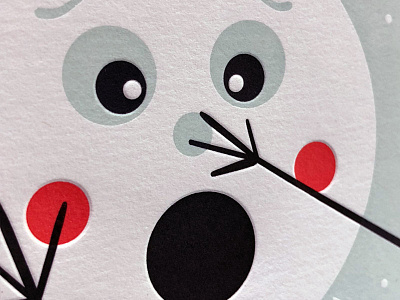 Keep your hands off Frosty greeting card illustration letterpress snowman