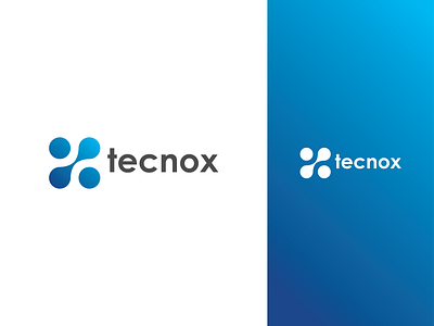 Tecnox Technology X Letter Blue Logo Design Template