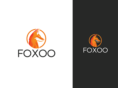 Foxoo Orange Fox Logo Design app branding company designing graphic icon illustration logo ui ux
