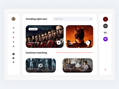 Streaming Manager UI Web Design